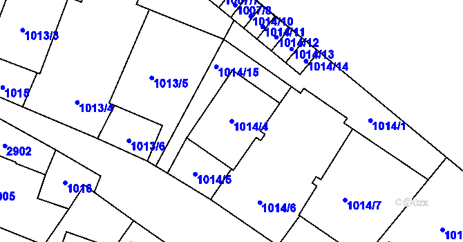 Parcela st. 1014/4 v KÚ Opava-Předměstí, Katastrální mapa