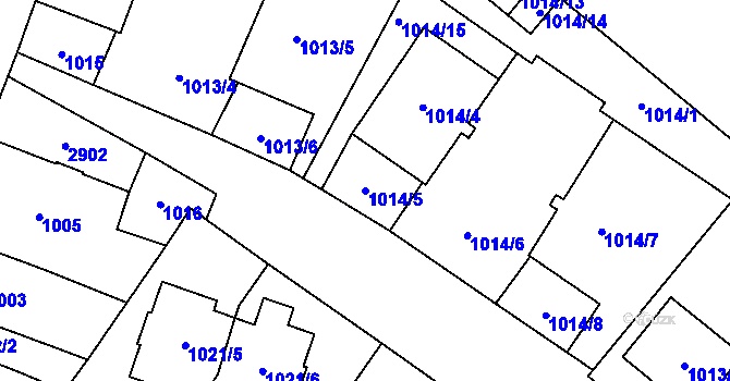 Parcela st. 1014/5 v KÚ Opava-Předměstí, Katastrální mapa