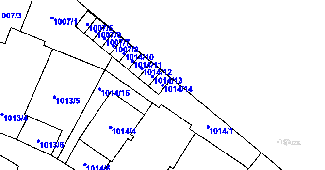 Parcela st. 1014/14 v KÚ Opava-Předměstí, Katastrální mapa