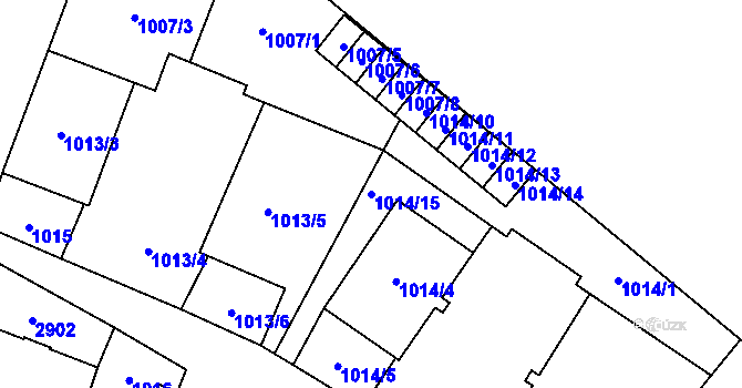 Parcela st. 1014/15 v KÚ Opava-Předměstí, Katastrální mapa