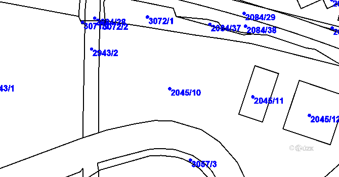 Parcela st. 2045/10 v KÚ Opava-Předměstí, Katastrální mapa