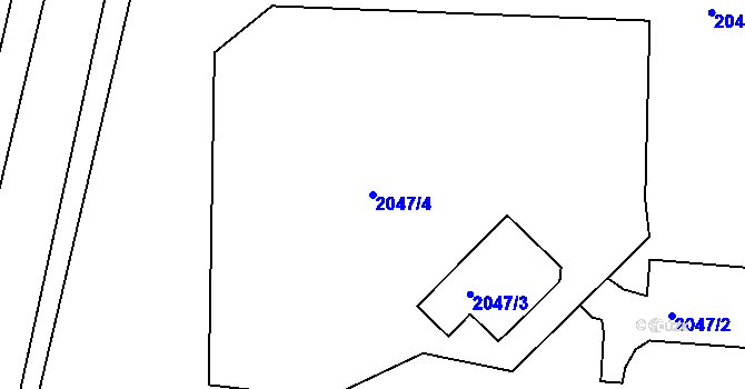 Parcela st. 2047/4 v KÚ Opava-Předměstí, Katastrální mapa