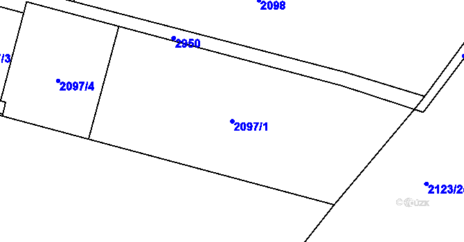 Parcela st. 2097/1 v KÚ Opava-Předměstí, Katastrální mapa