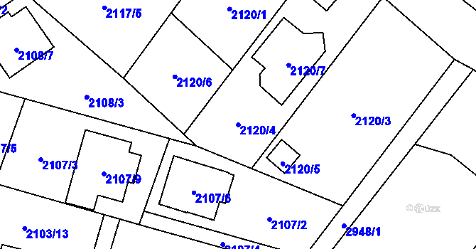 Parcela st. 2120/4 v KÚ Opava-Předměstí, Katastrální mapa