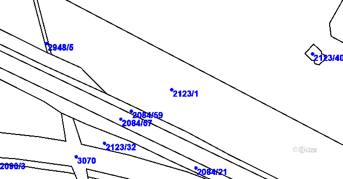 Parcela st. 2123/1 v KÚ Opava-Předměstí, Katastrální mapa