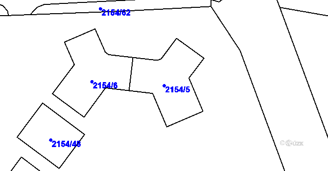Parcela st. 2154/5 v KÚ Opava-Předměstí, Katastrální mapa