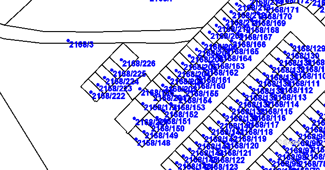 Parcela st. 2168/202 v KÚ Opava-Předměstí, Katastrální mapa