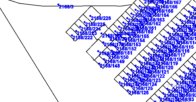 Parcela st. 2168/221 v KÚ Opava-Předměstí, Katastrální mapa