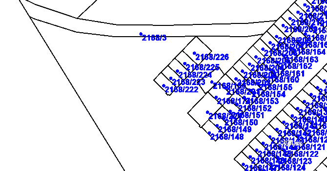 Parcela st. 2168/222 v KÚ Opava-Předměstí, Katastrální mapa