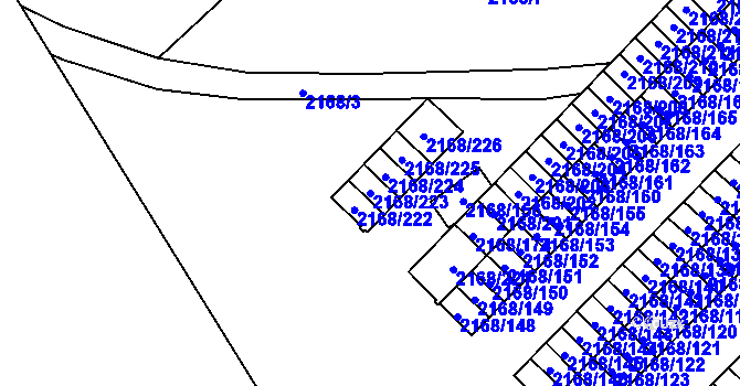 Parcela st. 2168/223 v KÚ Opava-Předměstí, Katastrální mapa