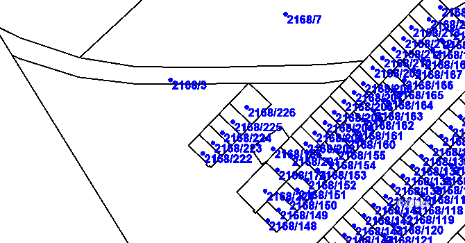 Parcela st. 2168/225 v KÚ Opava-Předměstí, Katastrální mapa