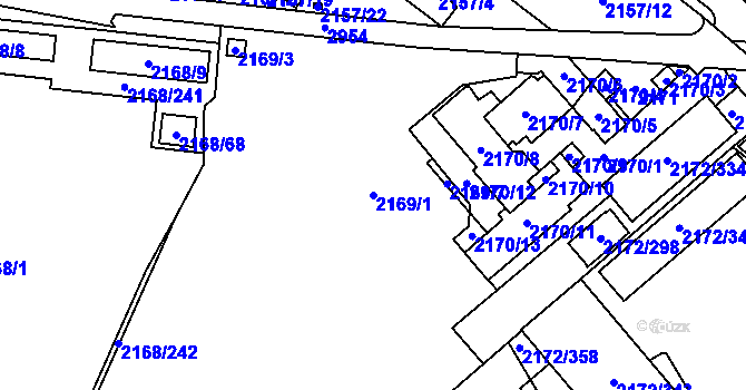 Parcela st. 2169/1 v KÚ Opava-Předměstí, Katastrální mapa