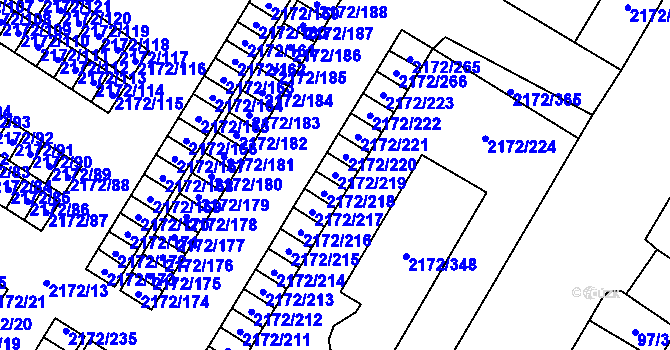 Parcela st. 2172/219 v KÚ Opava-Předměstí, Katastrální mapa