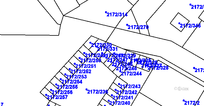 Parcela st. 2172/248 v KÚ Opava-Předměstí, Katastrální mapa