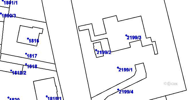 Parcela st. 2199/2 v KÚ Opava-Předměstí, Katastrální mapa