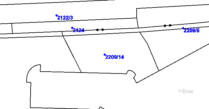 Parcela st. 2209/14 v KÚ Opava-Předměstí, Katastrální mapa