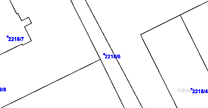 Parcela st. 2218/6 v KÚ Opava-Předměstí, Katastrální mapa