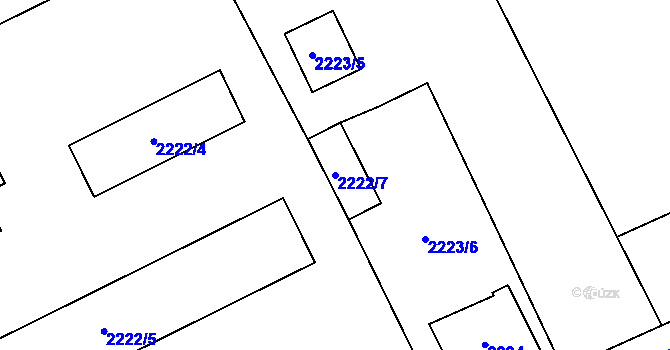 Parcela st. 2222/7 v KÚ Opava-Předměstí, Katastrální mapa