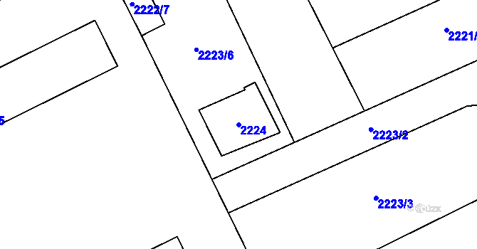 Parcela st. 2224 v KÚ Opava-Předměstí, Katastrální mapa