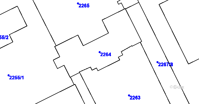Parcela st. 2264 v KÚ Opava-Předměstí, Katastrální mapa