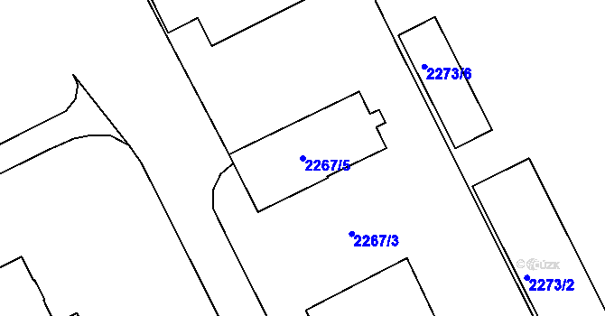 Parcela st. 2267/5 v KÚ Opava-Předměstí, Katastrální mapa