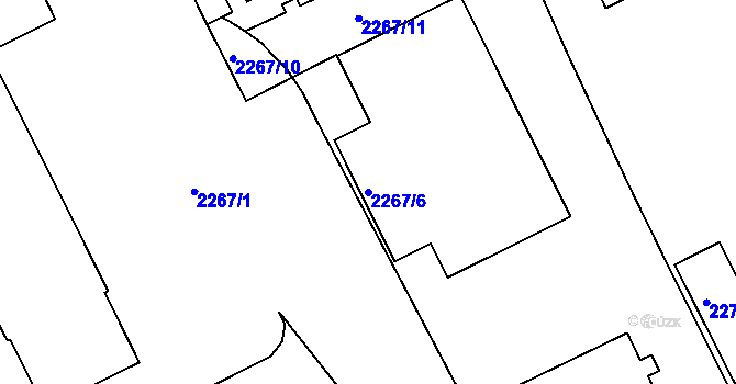 Parcela st. 2267/6 v KÚ Opava-Předměstí, Katastrální mapa