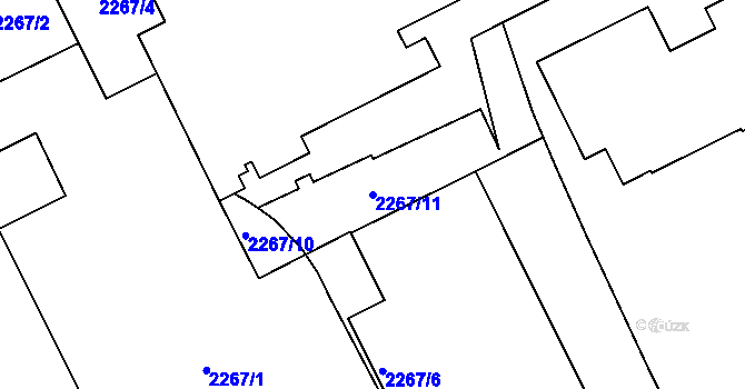 Parcela st. 2267/11 v KÚ Opava-Předměstí, Katastrální mapa