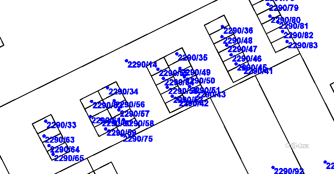 Parcela st. 2290/53 v KÚ Opava-Předměstí, Katastrální mapa