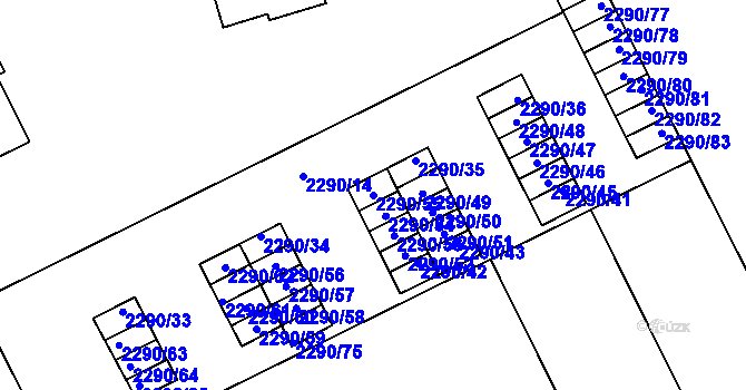 Parcela st. 2290/55 v KÚ Opava-Předměstí, Katastrální mapa