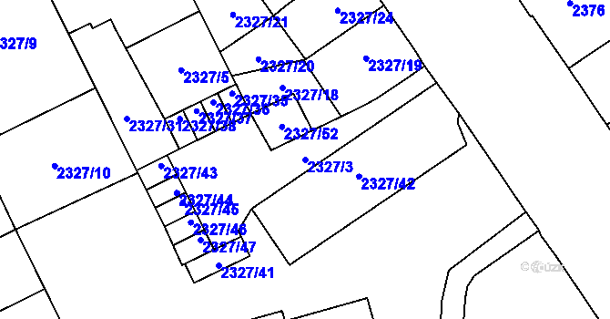 Parcela st. 2327/3 v KÚ Opava-Předměstí, Katastrální mapa