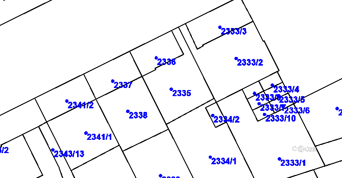 Parcela st. 2335 v KÚ Opava-Předměstí, Katastrální mapa