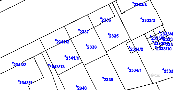 Parcela st. 2338 v KÚ Opava-Předměstí, Katastrální mapa
