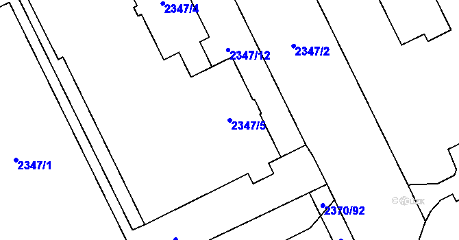 Parcela st. 2347/5 v KÚ Opava-Předměstí, Katastrální mapa