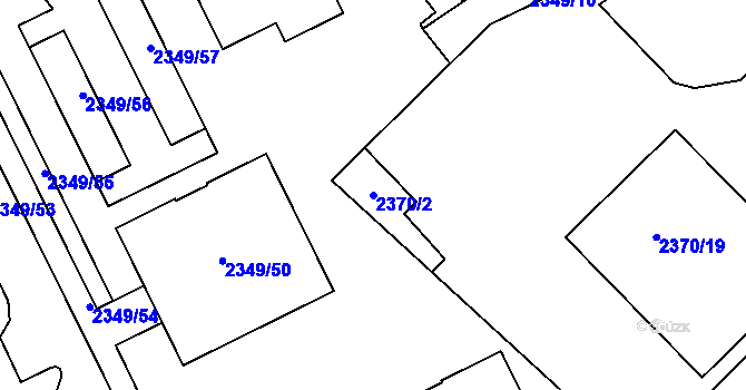 Parcela st. 2370/2 v KÚ Opava-Předměstí, Katastrální mapa