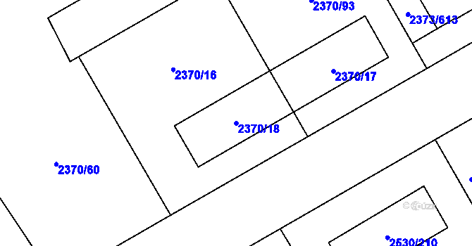 Parcela st. 2370/18 v KÚ Opava-Předměstí, Katastrální mapa