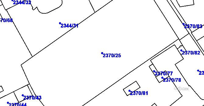 Parcela st. 2370/25 v KÚ Opava-Předměstí, Katastrální mapa