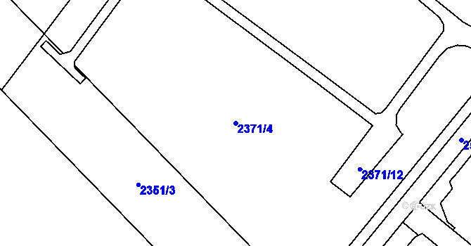 Parcela st. 2371/4 v KÚ Opava-Předměstí, Katastrální mapa