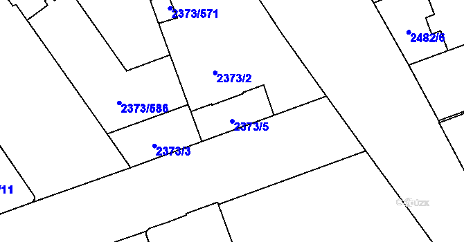 Parcela st. 2373/5 v KÚ Opava-Předměstí, Katastrální mapa