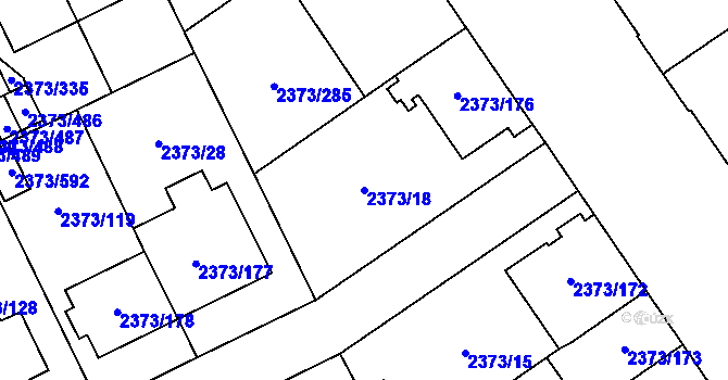 Parcela st. 2373/18 v KÚ Opava-Předměstí, Katastrální mapa