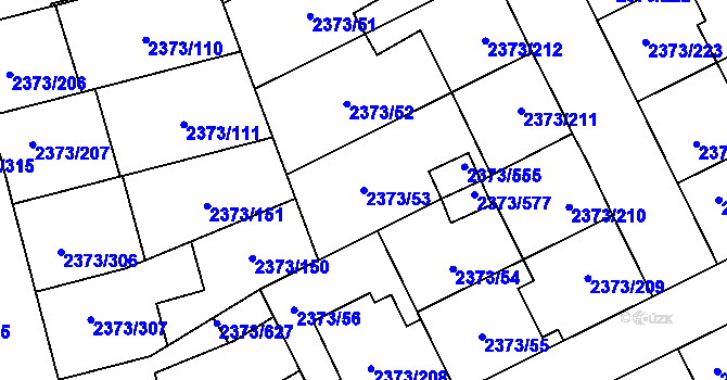 Parcela st. 2373/53 v KÚ Opava-Předměstí, Katastrální mapa