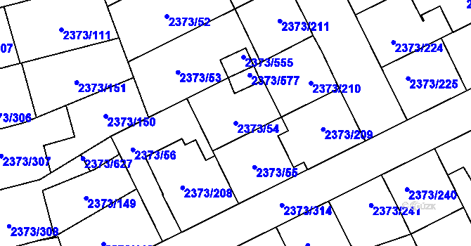 Parcela st. 2373/54 v KÚ Opava-Předměstí, Katastrální mapa