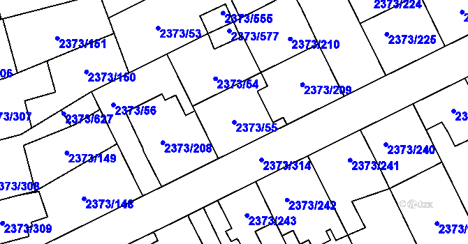 Parcela st. 2373/55 v KÚ Opava-Předměstí, Katastrální mapa