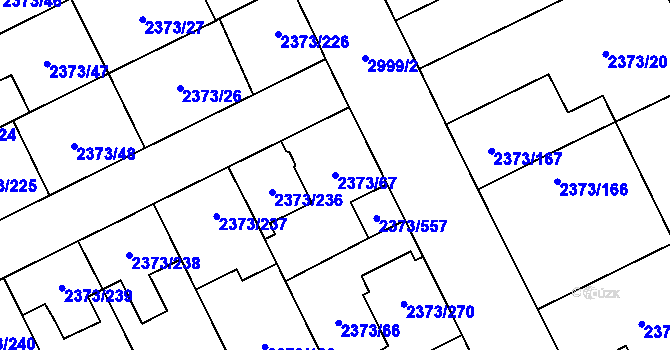 Parcela st. 2373/67 v KÚ Opava-Předměstí, Katastrální mapa