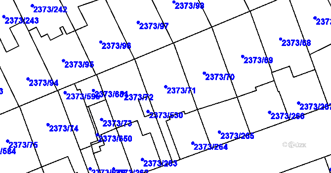 Parcela st. 2373/71 v KÚ Opava-Předměstí, Katastrální mapa
