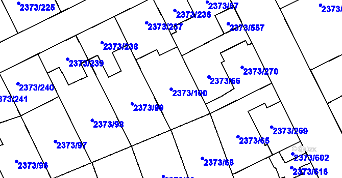 Parcela st. 2373/100 v KÚ Opava-Předměstí, Katastrální mapa