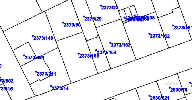 Parcela st. 2373/164 v KÚ Opava-Předměstí, Katastrální mapa