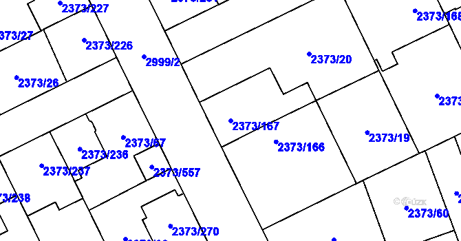 Parcela st. 2373/167 v KÚ Opava-Předměstí, Katastrální mapa