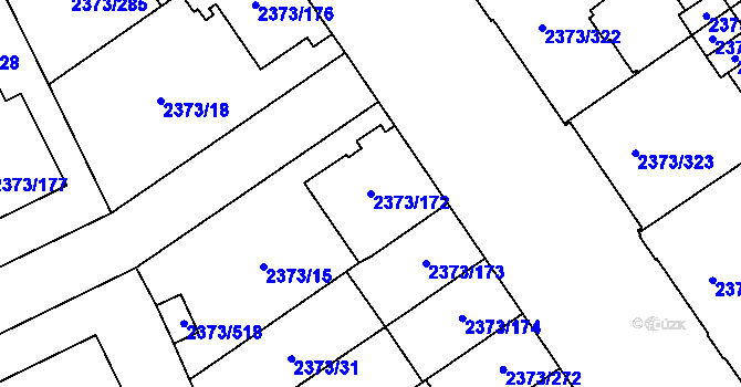 Parcela st. 2373/172 v KÚ Opava-Předměstí, Katastrální mapa