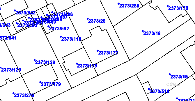 Parcela st. 2373/177 v KÚ Opava-Předměstí, Katastrální mapa