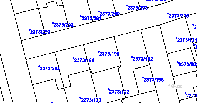 Parcela st. 2373/195 v KÚ Opava-Předměstí, Katastrální mapa